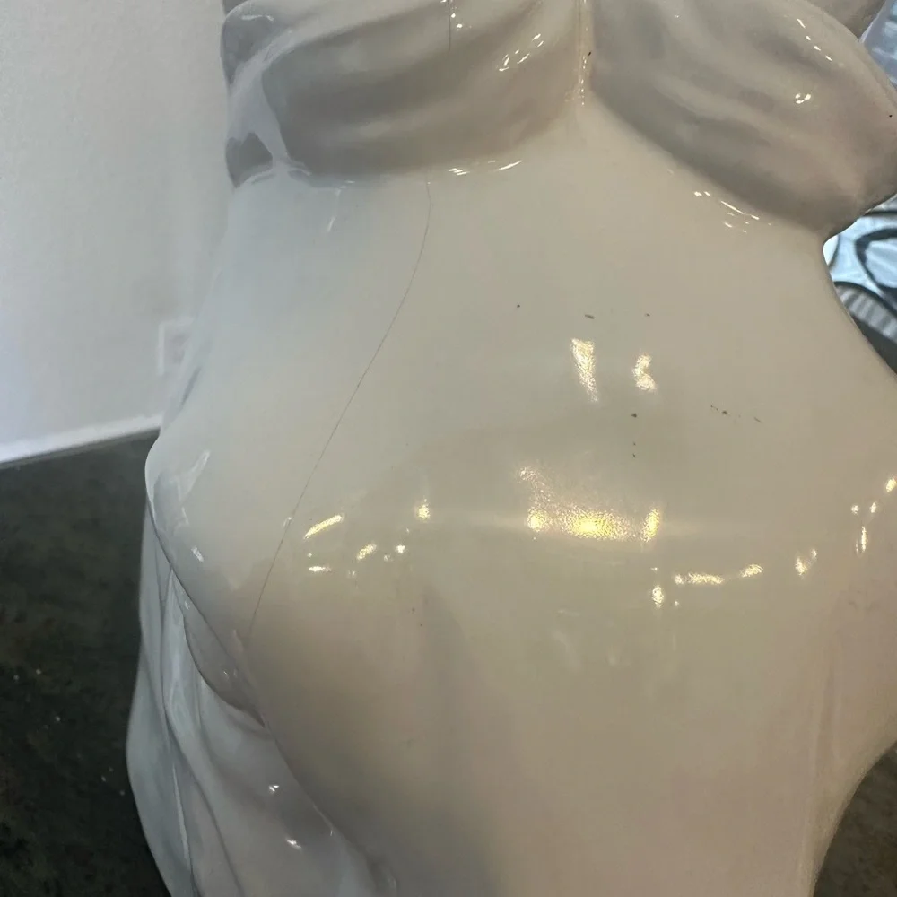 Large scale white neo-classical style ceramic horse bust statue